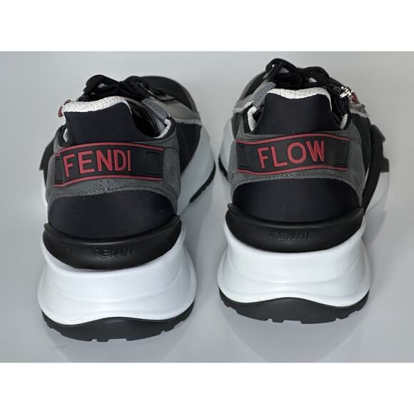 NIB $930 Fendi Flow Men\'s Leather/Fabric Sneakers Black 11 US (44 Eu) 7E1392 IT main image 9